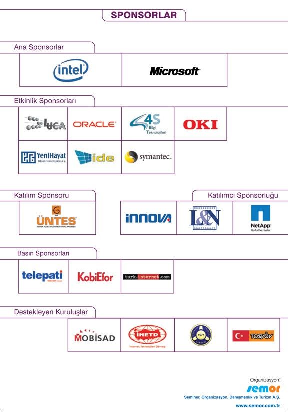 Bilişim Profesyonelleri Semineri / Sponsorlar